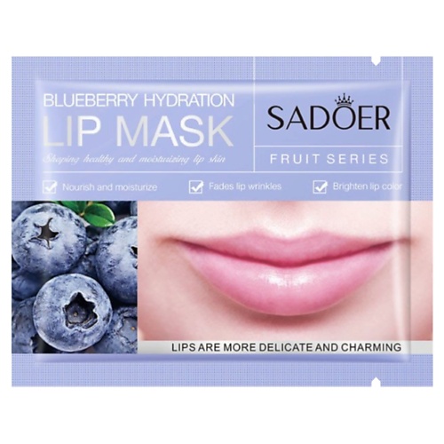 

SADOER Патчи для губ увлажняющие с экстрактом черники, Патчи для губ увлажняющие с экстрактом черники