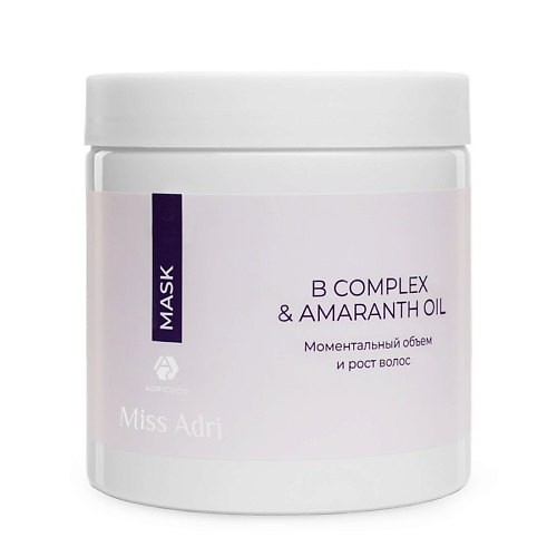 

ADRICOCO Маска для объема волос Miss Adri B complex & amaranth oil 400, Маска для объема волос Miss Adri B complex & amaranth oil