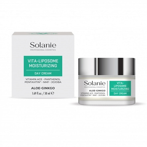 Крем для лица SOLANIE Дневной увлажняющий крем с липосомами, линия Aloe Ginkgo