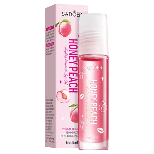 

SADOER Масло для губ увлажняющее и питательное Медовый персик 8, Масло для губ увлажняющее и питательное Медовый персик