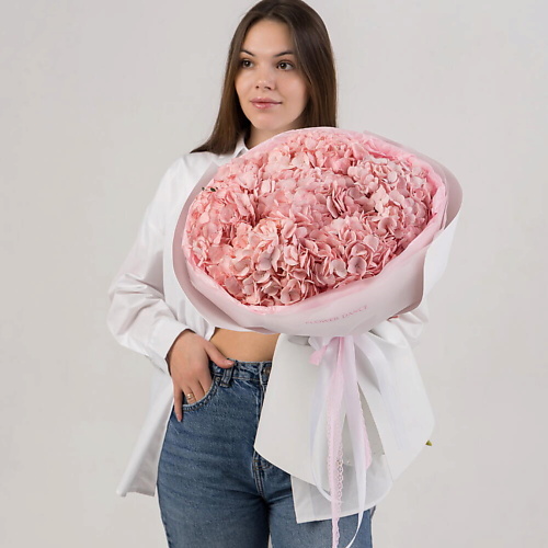 Букет живых цветов FLOWER DANCE Розовые гортензии