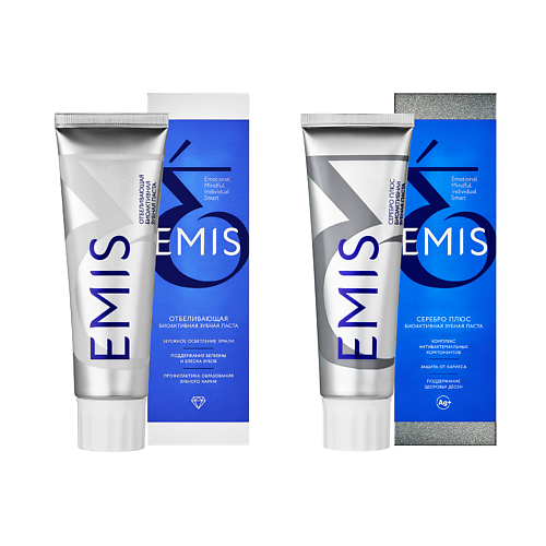 

EMIS Биоактивная зубная паста набор Антикариес и Серебро плюс 160, Биоактивная зубная паста набор Антикариес и Серебро плюс