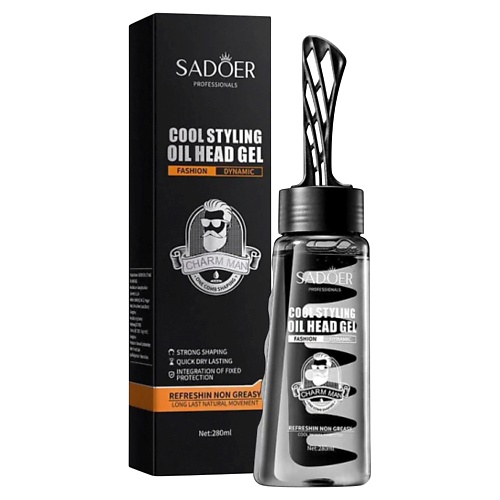 

SADOER Гель-масло для укладки волос и бороды мужской охлаждающий 280, Гель-масло для укладки волос и бороды мужской охлаждающий