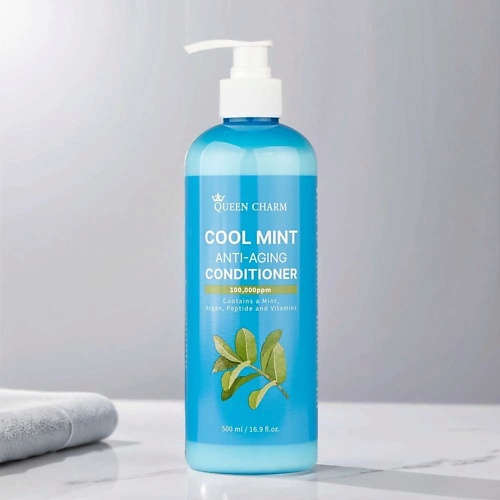 

QUEEN CHARM Освежающий кондиционер для волос с 10% экстрактом мяты, COOL MINT ANTI-AGING 500, Освежающий кондиционер для волос с 10% экстрактом мяты, COOL MINT ANTI-AGING