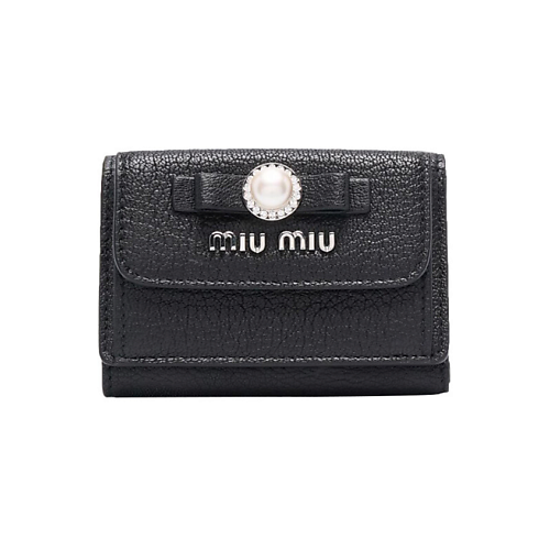 

MIU MIU Кошелек кожаный Leather Wallet Women's Black, Кошелек кожаный Leather Wallet Women's Black