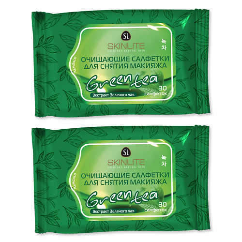 

SKINLITE Салфетки "Зеленый чай" для снятия макияжа, очищающие, для чувствительной кожи, Салфетки "Зеленый чай" для снятия макияжа, очищающие, для чувствительной кожи