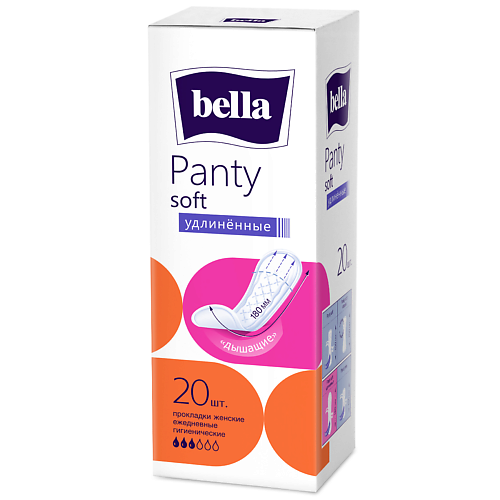 

BELLA Прокладки ежедневные Panty Soft удлиненные, Прокладки ежедневные Panty Soft удлиненные