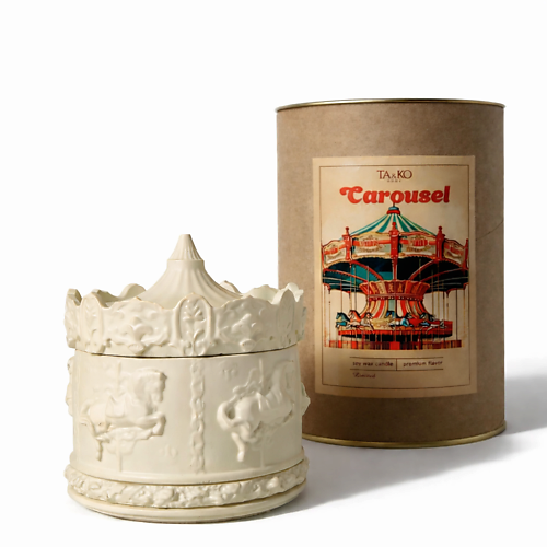 

TA&KO HOME Ароматическая свеча "Карусель" Ветивер и золотая ваниль 180, Ароматическая свеча "Карусель" Ветивер и золотая ваниль