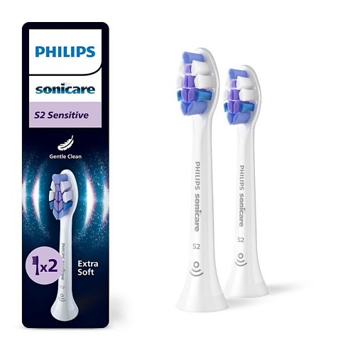 

PHILIPS Насадки для электрической зубной щётки Sonicare Sensitive HX6062/87PACKDE2CA, Насадки для электрической зубной щётки Sonicare Sensitive HX6062/87PACKDE2CA
