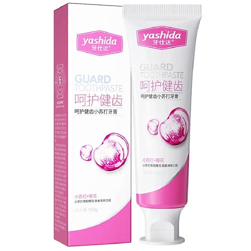 

YASHIDA Зубная паста отбеливающая с содой Вишня 100, Зубная паста отбеливающая с содой Вишня