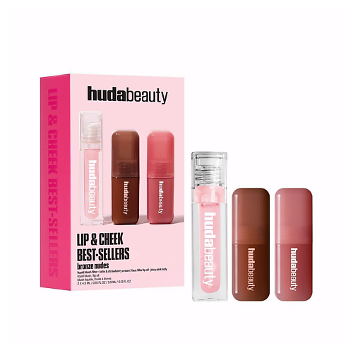 

HUDA BEAUTY Набор для макияжа Lip And Cheek Best Sellers Bronze Nudes, Набор для макияжа Lip And Cheek Best Sellers Bronze Nudes
