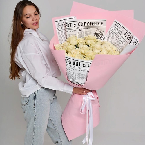 

FLOWER DANCE Белые розы 25 шт, Белые розы 25 шт