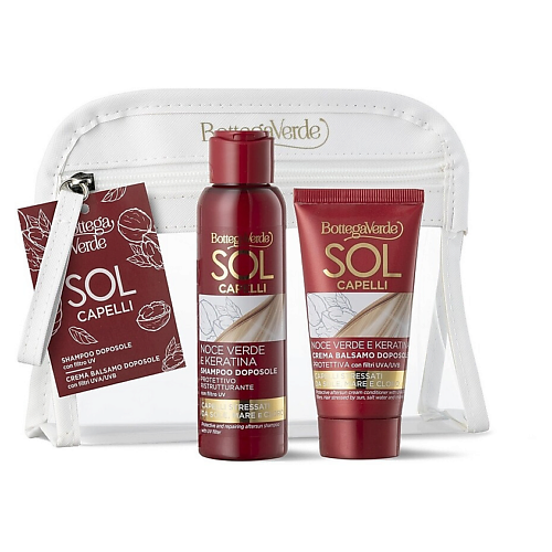 

BOTTEGA VERDE Набор для ухода за волосами SOL Capelli: Шампунь + Крем-кондиционер + Косметичка, Набор для ухода за волосами SOL Capelli: Шампунь + Крем-кондиционер + Косметичка