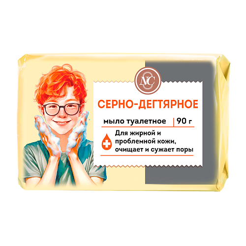 

НЕВСКАЯ КОСМЕТИКА Твердое мыло Серно-дегтярное 90, Твердое мыло Серно-дегтярное