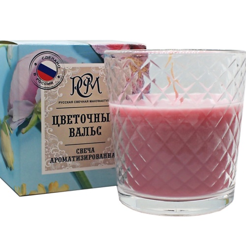 

РУССКАЯ СВЕЧНАЯ МАНУФАКТУРА Свеча в стекле ЦВЕТОЧНЫЙ ВАЛЬС, Свеча в стекле ЦВЕТОЧНЫЙ ВАЛЬС