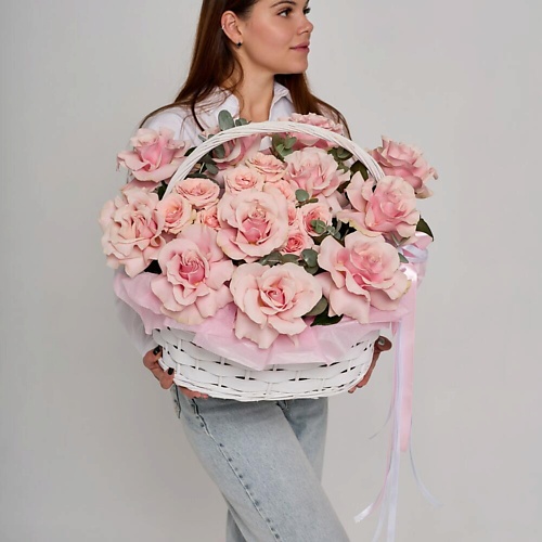 

FLOWER DANCE Корзина с розовыми розами, Корзина с розовыми розами