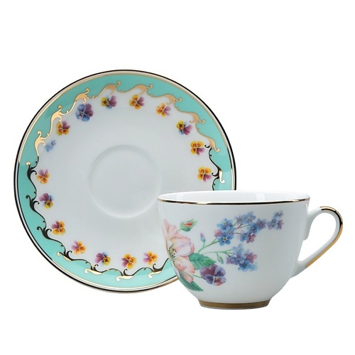 

ИМПЕРАТОРСКИЙ ФАРФОРОВЫЙ ЗАВОД Чашка с блюдцем "Улыбка флоры №2", Чашка с блюдцем "Улыбка флоры №2"