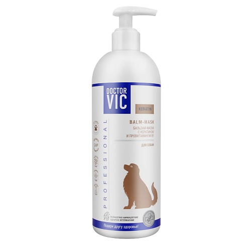 

DOCTOR VIC Бальзам-маска с кератином и провитамином В5 для собак 500, Бальзам-маска с кератином и провитамином В5 для собак