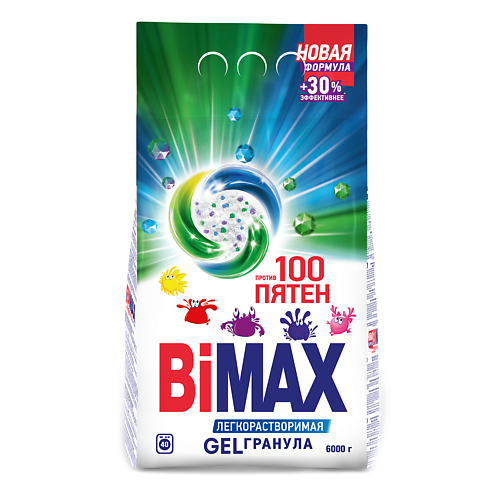 

BIMAX Стиральный порошок 100 пятен Automat Gelгранула, Стиральный порошок 100 пятен Automat Gelгранула