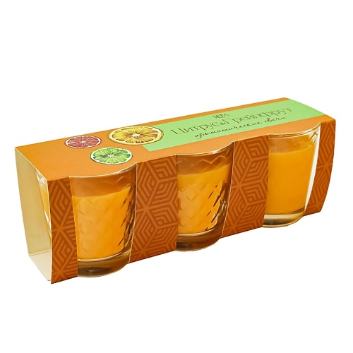 

РУССКАЯ СВЕЧНАЯ МАНУФАКТУРА Набор свечей в стаканах ЦИТРУС & ГРЕЙПФРУТ, Набор свечей в стаканах ЦИТРУС & ГРЕЙПФРУТ