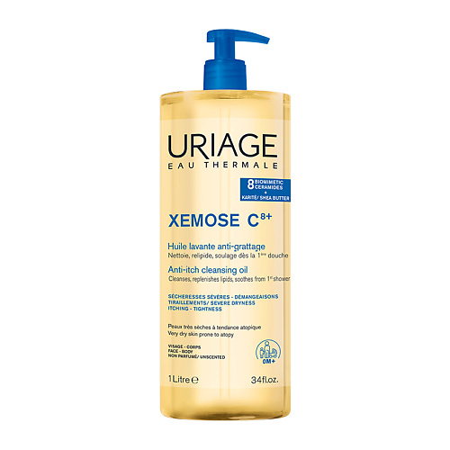 

URIAGE Uriage Ксемоз С8+ Очищающее успокаивающее масло с церамидами 1000, Uriage Ксемоз С8+ Очищающее успокаивающее масло с церамидами