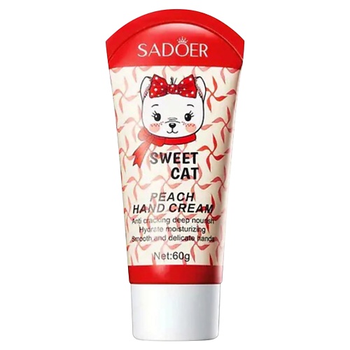 

SADOER Крем для рук Sweet Cat увлажняющий с экстрактом персика 60, Крем для рук Sweet Cat увлажняющий с экстрактом персика