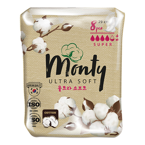 

MONTY Женские гигиенические прокладки ULTRA SOFT SUPER PLUS, Женские гигиенические прокладки ULTRA SOFT SUPER PLUS
