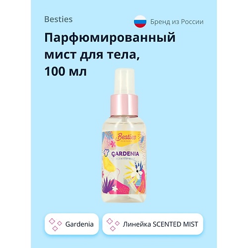 Спрей для тела BESTIES Парфюмированный мист для тела SCENTED MIST gardenia
