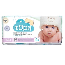 Влажные детские салфетки с лосьоном Тора