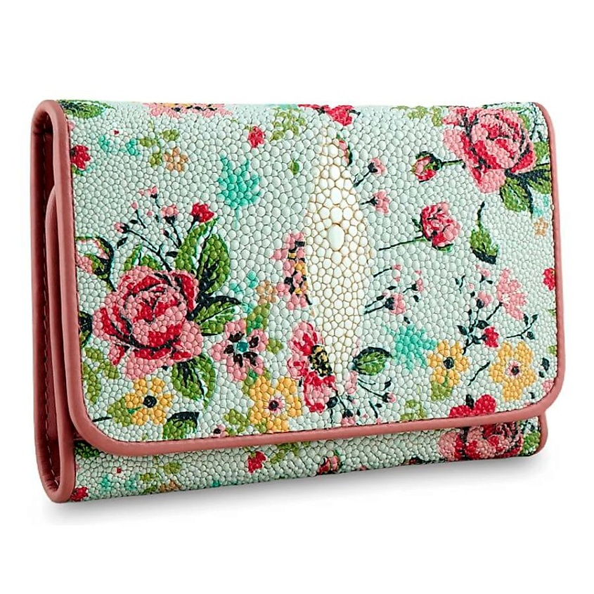 Изображение товара EXOTIC LEATHER GENUINE PREMIUM ACCESSORIES Красивый кошелек из натуральной кожи ската для женщины, Мультиколор