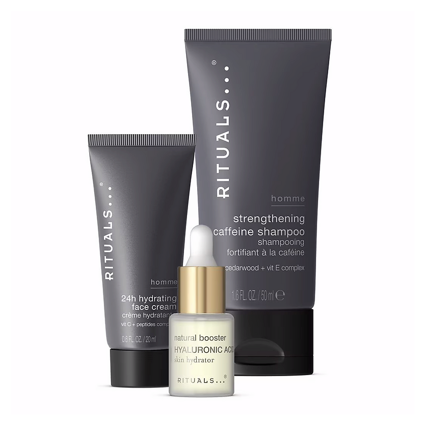 Изображение товара RITUALS... Набор Homme Collection Trial Set: Шампунь + Сыворотка для лица + Крем для лица, 20 мл + 6,5 мл + 50 мл
