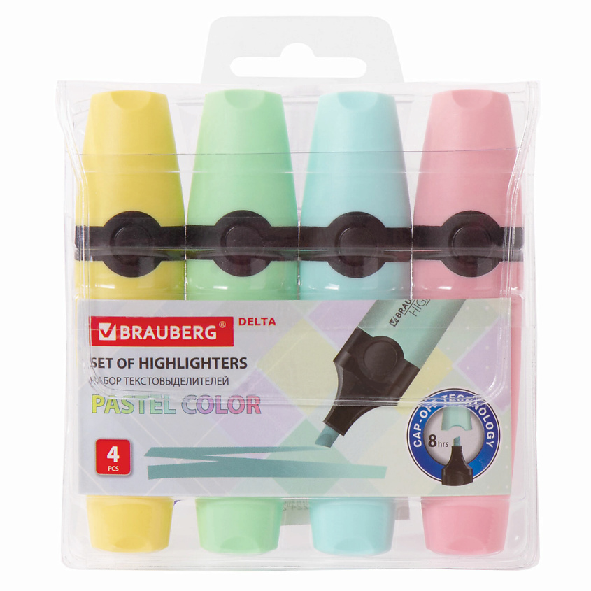 Изображение товара BRAUBERG Набор текстовыделителей DELTA PASTEL, 4 шт, ассорти Изображение товара BRAUBERG Набор текстовыделителей DELTA PASTEL, 4 шт, ассорти