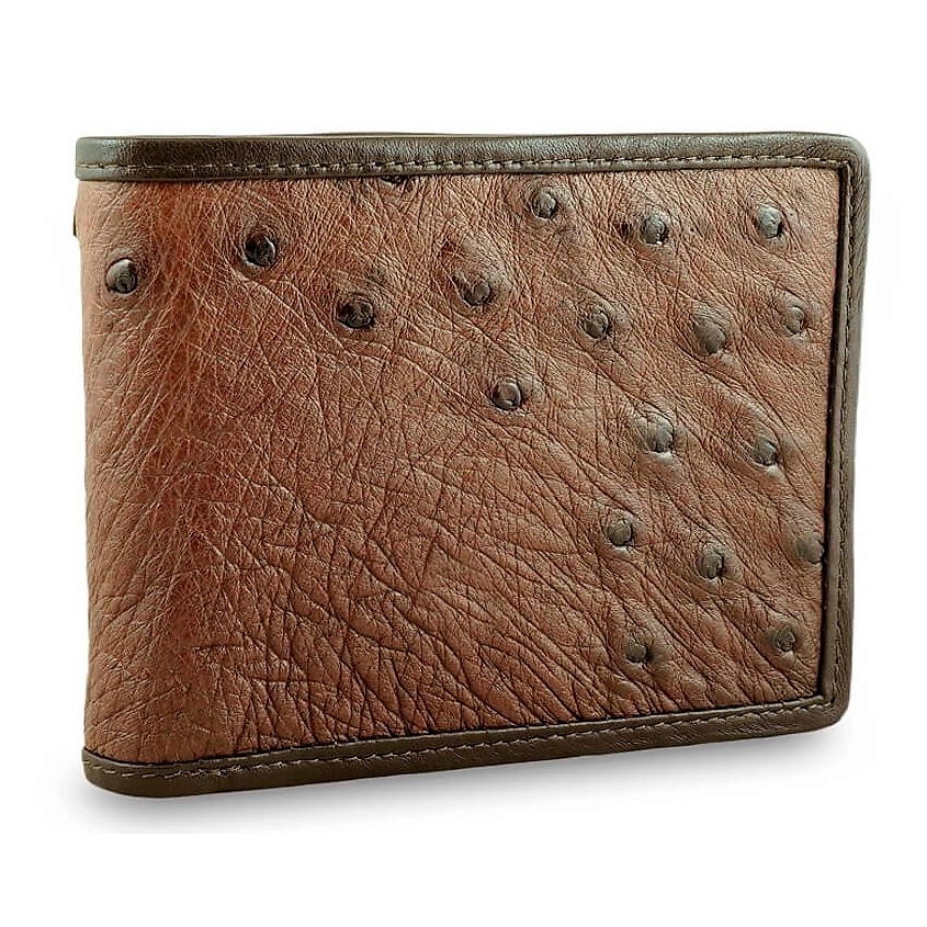 Изображение товара EXOTIC LEATHER GENUINE PREMIUM ACCESSORIES Модное мужское портмоне из натуральной кожи страуса, Коричневый