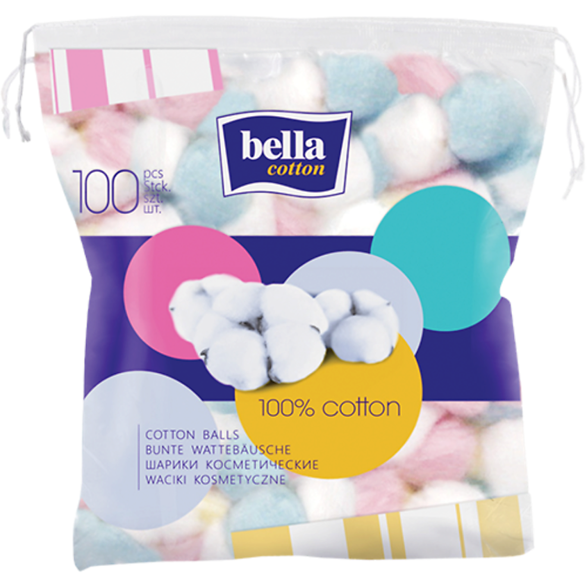 Изображение товара BELLA Cotton Ватные шарики, 100 шт.