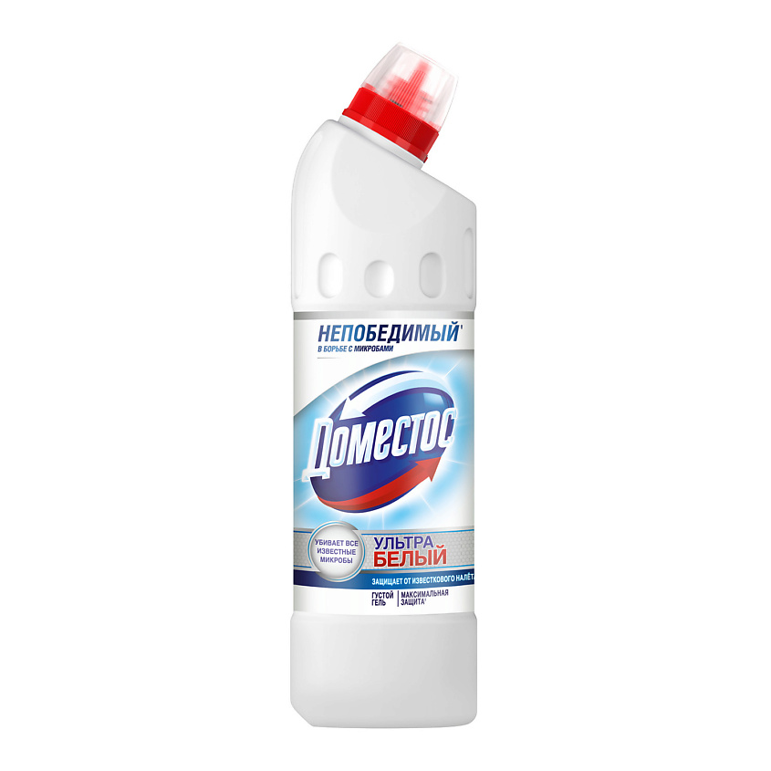 Изображение товара DOMESTOS Ультра Белый, чистящее средство для туалета, Антибактериальный эффект, 500 мл