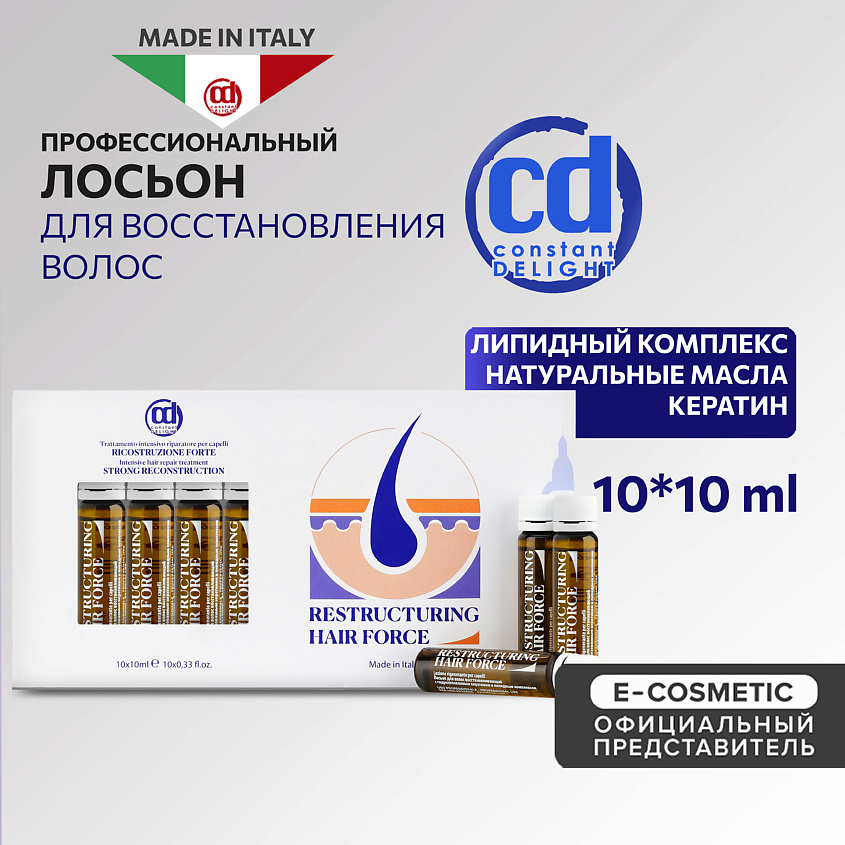 Изображение товара  CONSTANT DELIGHT Лосьон для волос с кератином и маслом арганы 10 шт