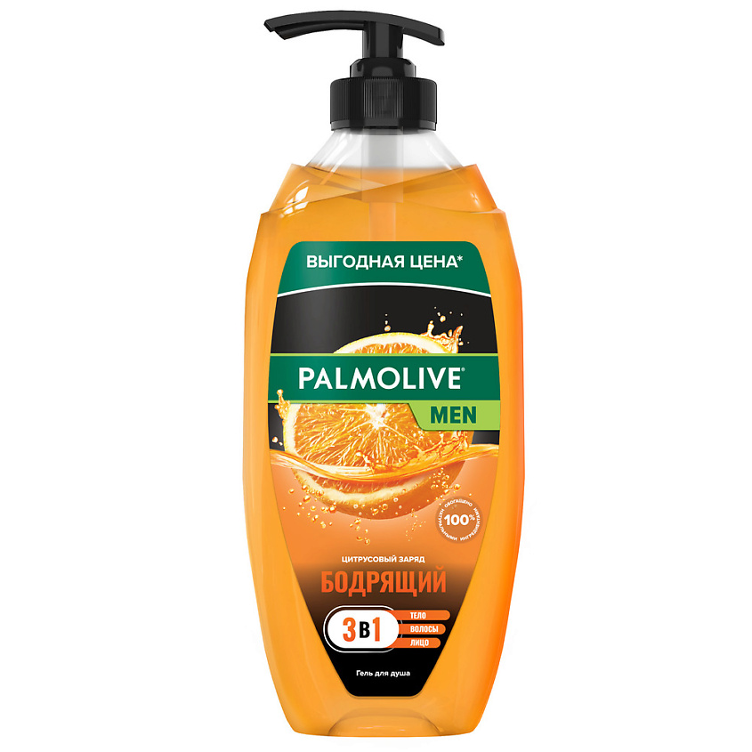 Изображение товара Гель для душа Palmolive MEN Цитрусовый заряд 750 мл 3 в 1 для тела и волос