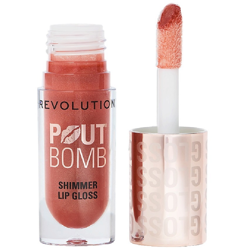 Изображение товара MAKEUP REVOLUTION Блеск для губ Pout Bomb Shimmer Lip Gloss, Nude Glow, 4,5 мл