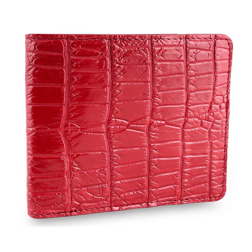 Изображение товара EXOTIC LEATHER GENUINE PREMIUM ACCESSORIES Кошелек из натуральной кожи с брюха крокодила, Красный