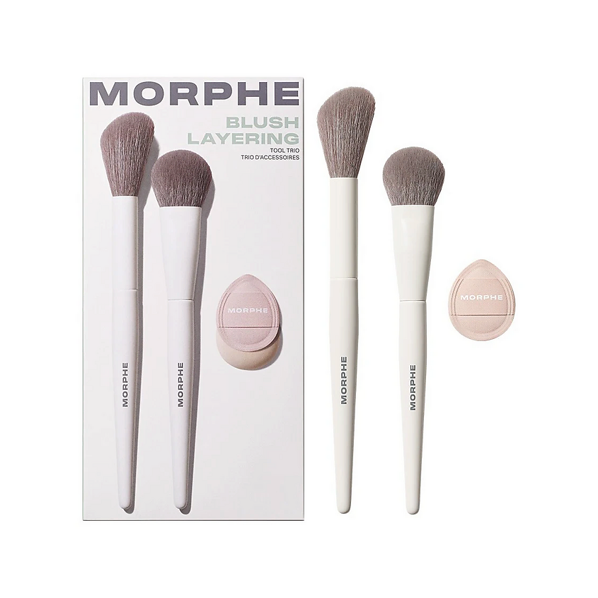Изображение товара MORPHE Набор кистей и спонжа для румян Blush Layering Tool Trio, 3 шт.