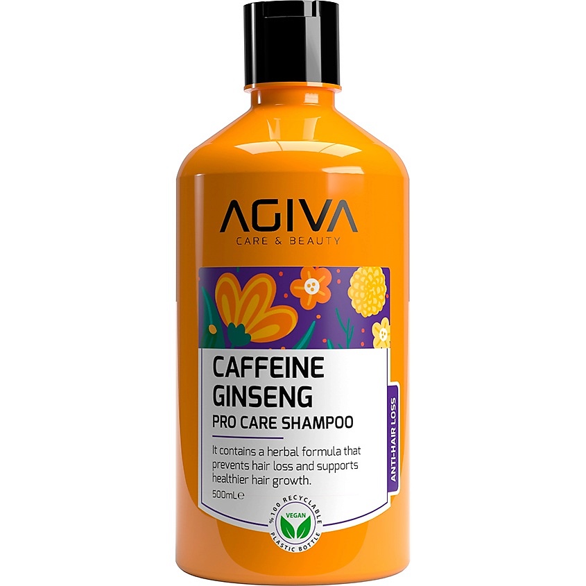 Изображение товара AGIVA BEAUTY Шампунь для волос Caffeine Ginseng Pro Care 500 мл Изображение товара AGIVA BEAUTY Шампунь для волос Caffeine Ginseng Pro Care 500 мл