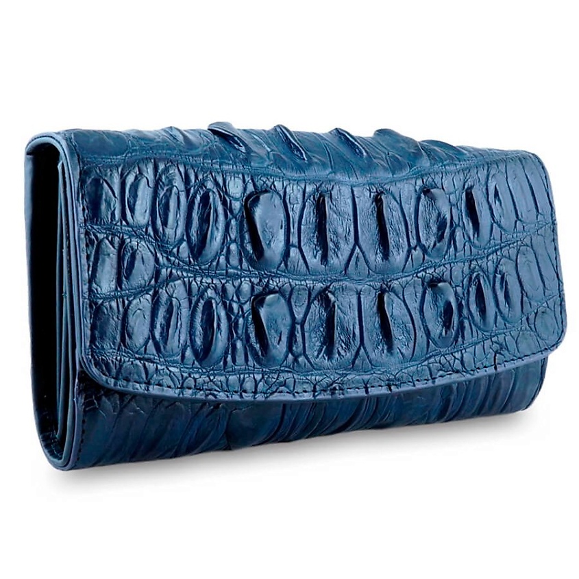 Изображение товара Кошелек EXOTIC LEATHER Крокодил Navy Blue Большой женский премиум