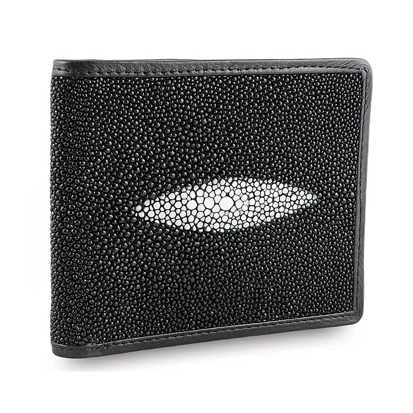 Изображение товара EXOTIC LEATHER GENUINE PREMIUM ACCESSORIES Мужской кошелек из натуральной кожи ската, Черный