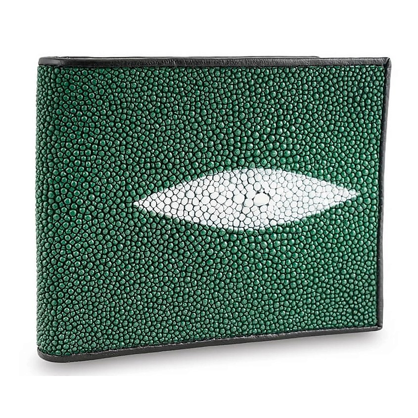 Изображение товара EXOTIC LEATHER GENUINE PREMIUM ACCESSORIES Зеленый мужской кошелек из настоящей кожи морского ската, Зеленый