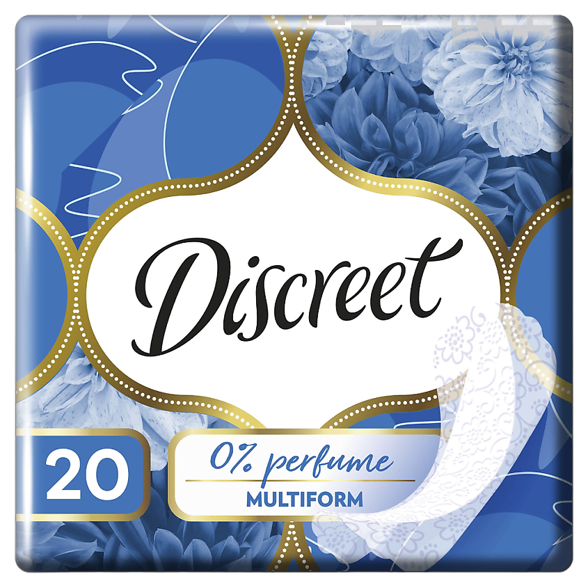 Изображение товара Дышащие гигиенические прокладки Discreet Multiform 20 шт - тонкие и комфортные Изображение товара Дышащие гигиенические прокладки Discreet Multiform 20 шт - тонкие и комфортные