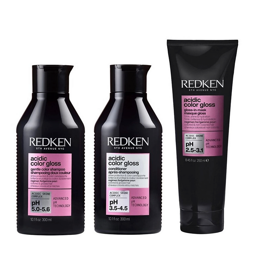 Изображение товара REDKEN Набор для сияния окрашенных волос Acidic Color Gloss, 300 мл + 300 мл +250 мл