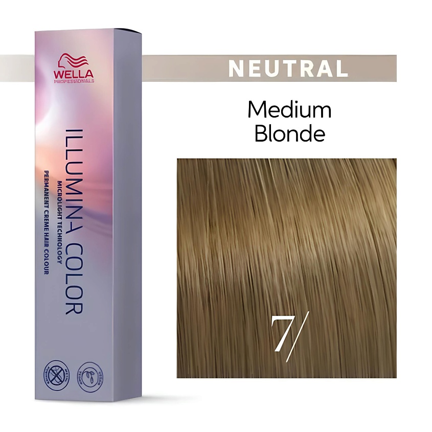 Изображение товара WELLA PROFESSIONALS Illumina Color 7/ крем-краска для волос стойкая блонд