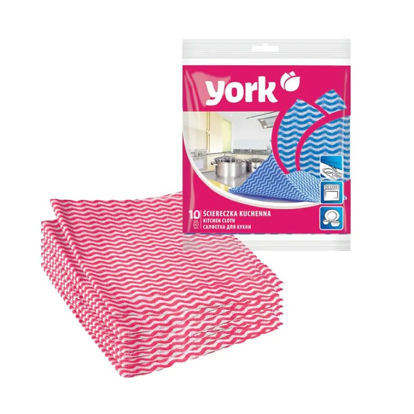 Изображение товара Вискозные салфетки для кухни YORK Макарена 10 шт универсальные