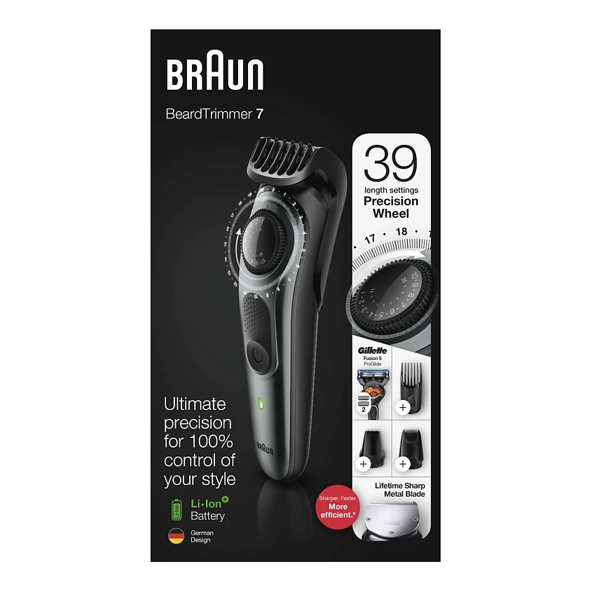 Изображение товара BRAUN Триммер для бороды BT7220 + Бритва Gillette, Цвет: серый