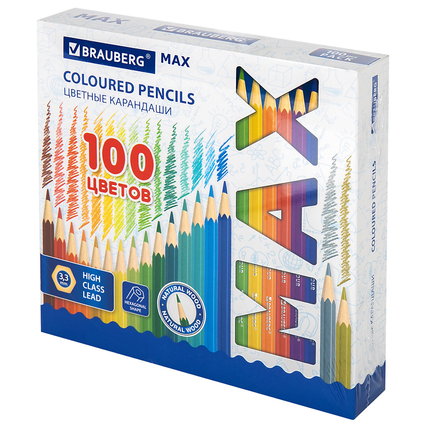 Изображение товара Цветные супермягкие карандаши BRAUBERG MAX 100 шт для творчества и обучения Изображение товара Цветные супермягкие карандаши BRAUBERG MAX 100 шт для творчества и обучения